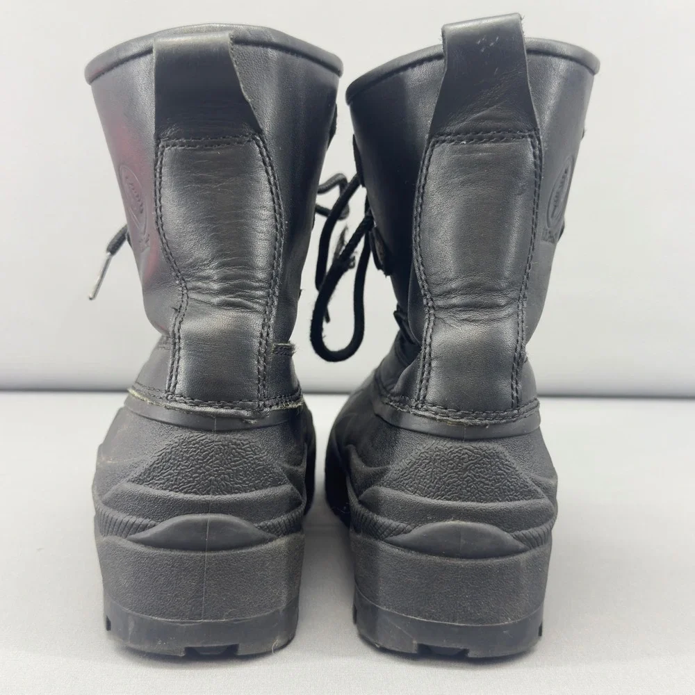 L.L.Bean Kids Black Waterproof Winter Boots Lace Up Size 4 (Missing Inserts)‎